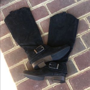 Tall black suede boots size 7 1/2